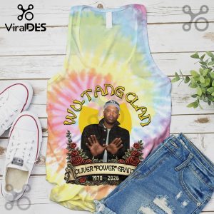 Tie dye tank top with Wu-Tang Clan logo, Oliver 