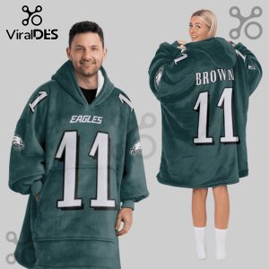 Philadelphia Eagles A.J. Brown 11 NFL Oversized Blanket Hoodie