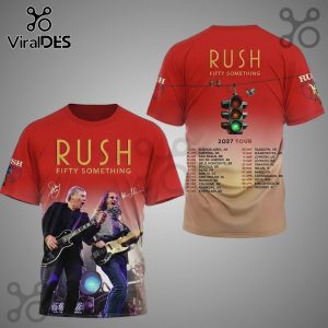 Rush Fifty Something 2027 Tour Shirt featuring band members and tour dates.!