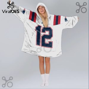 Tom Brady New England Patriots 12 Oversized Wearable Blanket Hoodie
