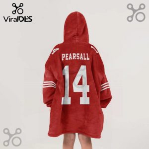 Red hoodie blanket featuring 'Pearsall' and the number '14' in a sporty font on the back.!