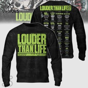 Black long sleeve with Loud Than Life 2026 lineup in green text.!