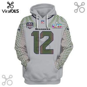 Seattle Seahawks #12 hoodie with NFL and Super Bowl LVI logos.!
