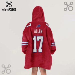 Hooded blanket featuring a Buffalo Bills jersey design with 'ALLEN' and '17' on the back.!