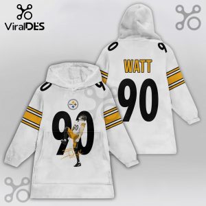 Snuggle Hoodie featuring the name WATT and number 90 with a player image on a white background.!