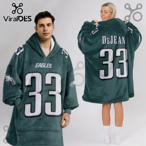Philadelphia Eagles Cooper DeJean 33 Football Blanket Hoodie Philadelphia Eagles Cooper DeJean 33 Football Blanket Hoodie