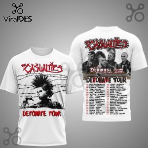 The Casualties Detonate Tour 2026 T-Shirt. Official band merchandise. Punk rock aesthetic with bold tour graphics.