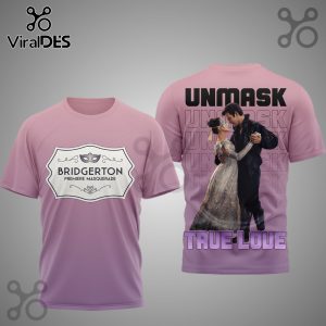 Bridgerton Season 3 T-shirt featuring mask design. Unmask True Love with this 3D graphic tee!