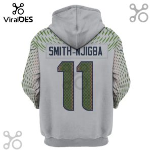 Back of a gray hoodie with 'SMITH-NJIGBA' and number '11' design.!