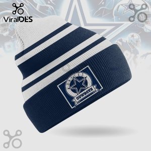 Navy blue and white striped beanie with Dallas Cowboys logo.!