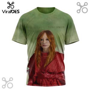 All-over print t-shirt features Tori Amos with a green-toned background.!