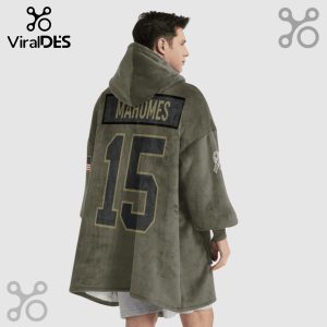 Olive green hoodie blanket with 'Mahomes' and the number '15' on the back.!