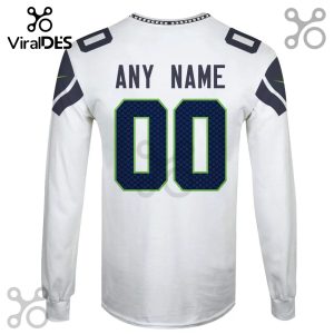 Customizable long-sleeve jersey shirt with 'ANY NAME' and '00' in a Seahawks-style font.!