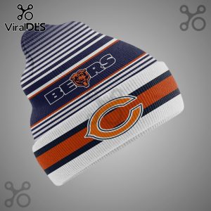 Chicago Bears beanie with team logo and stripes!