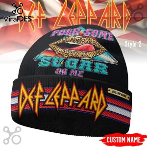 Def Leppard beanie hat. Officially licensed rock band merchandise. Warm and stylish knit cap for music fans.