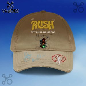 Rush Fifty Something 2027 Tour Embroidered Distressed Baseball Cap