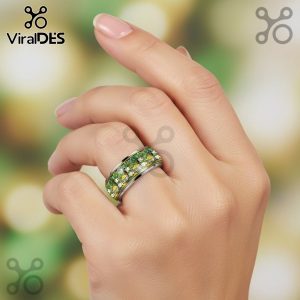 Snoopy ST.Patrick’s Day Silver Tungsten Ring