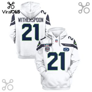 Seattle Seahawks Witherspoon 21 Super Bowl 50th Anniversary 3D Hoodie