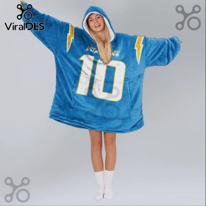Oversized hoodie blanket featuring Los Angeles Chargers design with number 10!