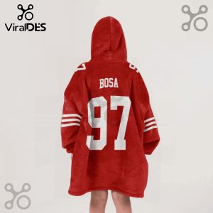 Red Snuggle Hoodie featuring 'Bosa' and the number '97' in white print on the back.!