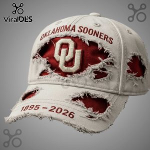 Oklahoma Sooners distressed hat with 'OU' logo and the years 1895-2026.!