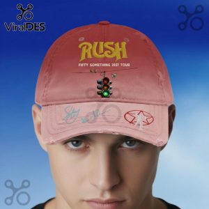 Rush Fifty Something 2027 Tour Autographed Distressed Baseball Cap