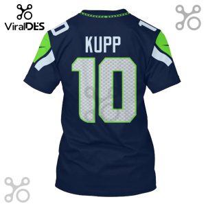 Back of a Seattle Seahawks-themed jersey with 'KUPP' and number '10'.!