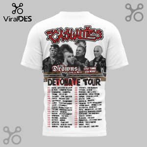 The Casualties Detonate Tour 2026 T-Shirt - Official merchandise featuring tour dates and iconic punk artwork.