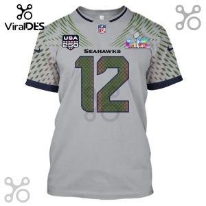 Seahawks Super Bowl LVII jersey with number 12 filled with repeating number 12 graphics.!