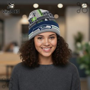 Seattle Seahawks Retro Pattern NFL Fan Beanie Hat