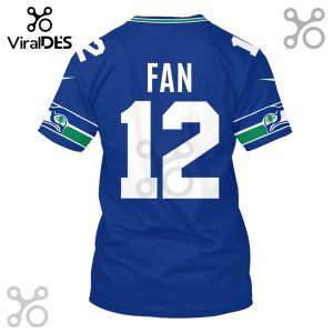 Blue Seattle Seahawks jersey with 'FAN' and '12' on the back.!