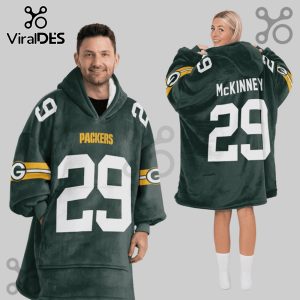 Green Bay Packers themed snuggle hoodie with 'Packers' and the number '29' on the front, 'McKinney' and '29' on the back.!
