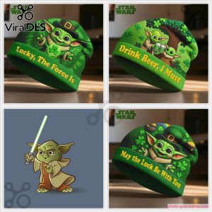 Yoda Star Wars St Patricks Day Beanie Hat Yoda Star Wars St Patricks Day Beanie Hat