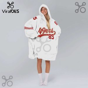 Snuggle Hoodie featuring '49ers San Francisco' with number 85 and 5, in red on white.!