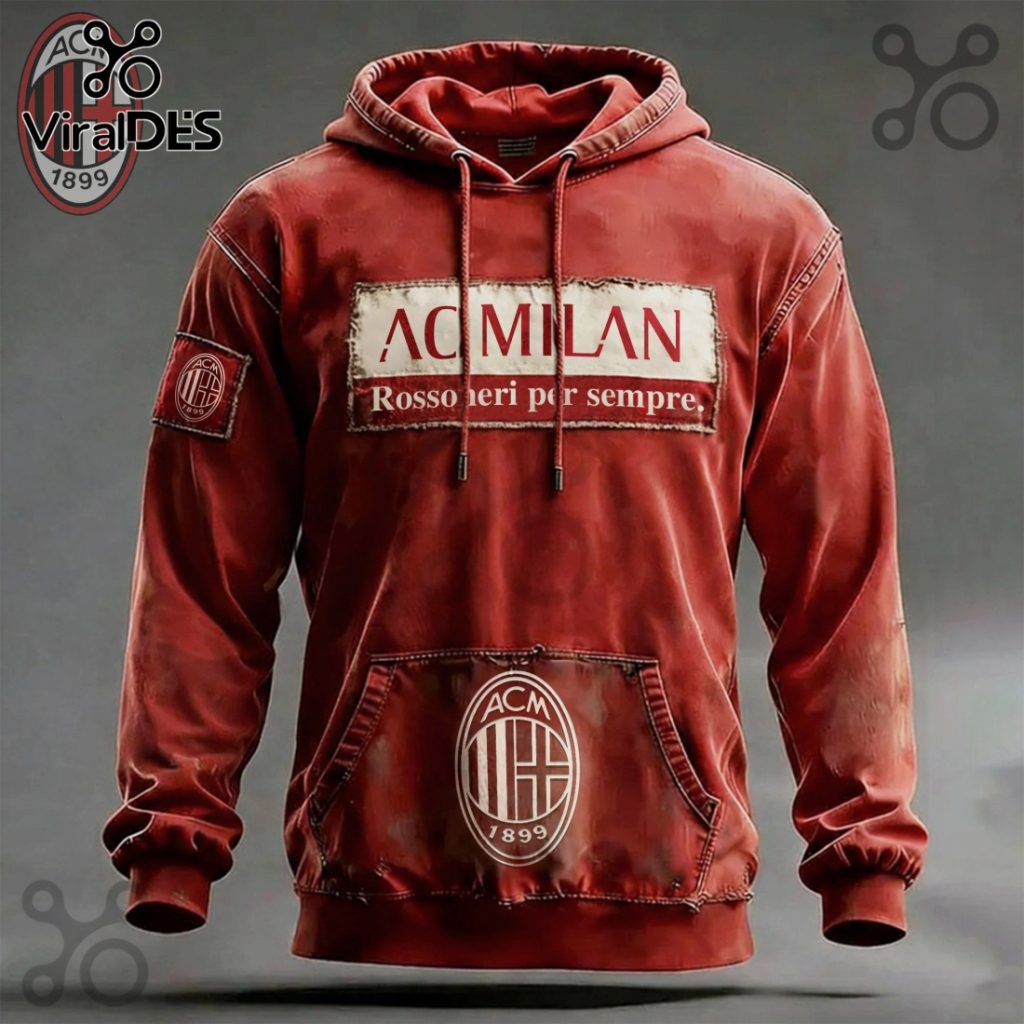 AC Milan Football Club – Rosso Neri per Sempre Vintage Premium Hoodie AC Milan Football Club – Rosso Neri per Sempre Vintage Premium Hoodie