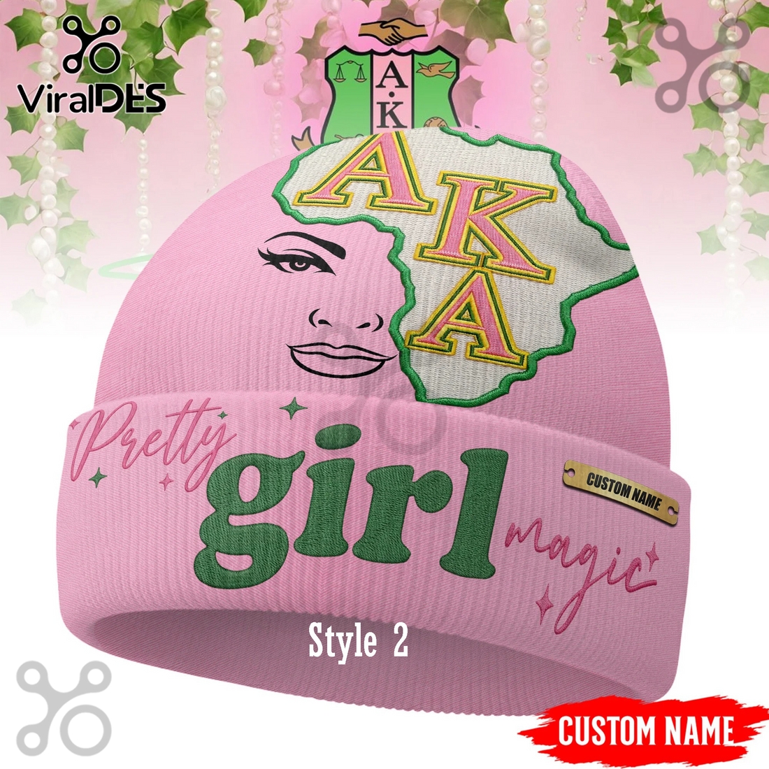 Alpha Kappa Alpha Custom Name Beanie Hat Alpha Kappa Alpha Custom Name Beanie Hat
