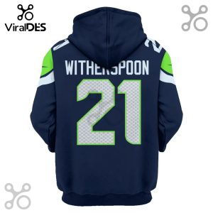 Back of a hooded sweatshirt with WITHERSPOON and number 21 in a football jersey style design.!