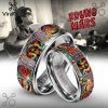 Stitch Custom Name Silver Tungsten Ring
