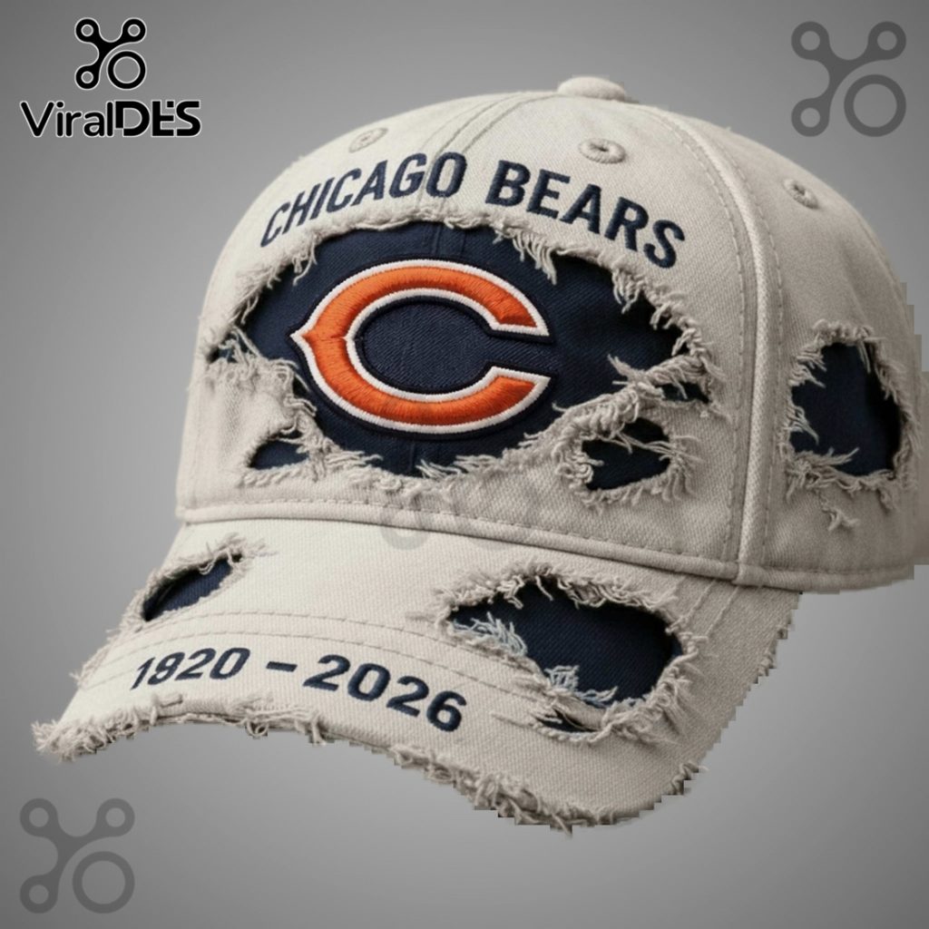 Chicago Bears 1920-2026 Distressed Vintage Sports Fan Baseball Cap