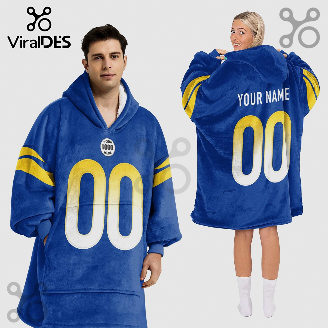 Customizable Football Team Blanket Hoodie Customizable Football Team Blanket Hoodie