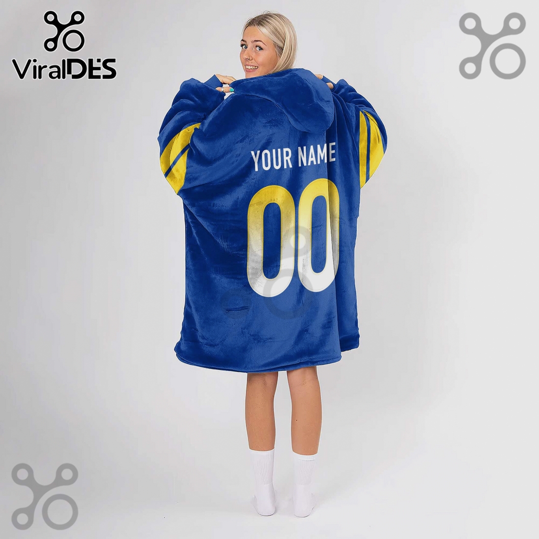 Customizable Football Team Blanket Hoodie Customizable Football Team Blanket Hoodie