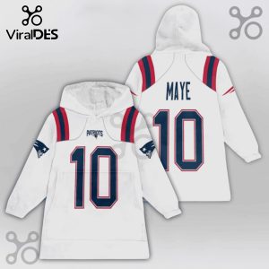 Hooded Blanket featuring a Patriots jersey design with the name MAYE and the number 10!