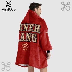 Red hooded blanket with Miner Gang text, crossed pickaxes, SF CA and 1946.!