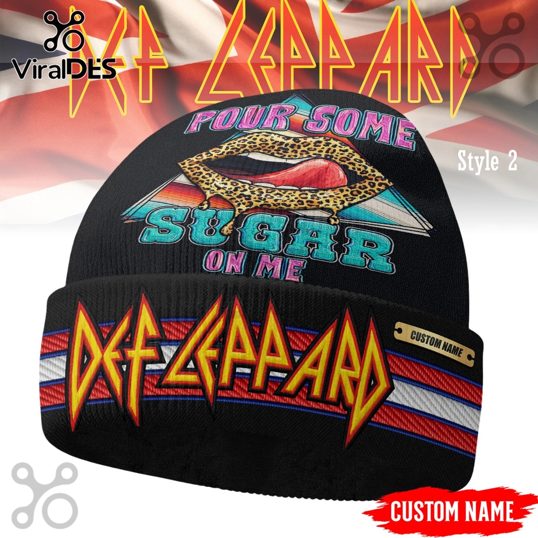 Def Leppard Rock Band Beanie Hat Def Leppard Rock Band Beanie Hat