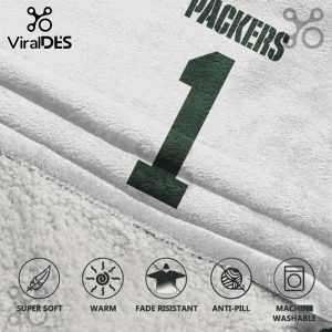 White super soft throw blanket with 'Packers' and a large number '1' design.!