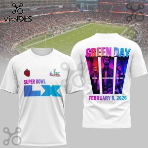 Green Day Super Bowl LX Champions White 3D T-Shirt