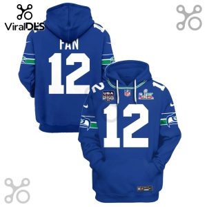 Seattle Seahawks Fan 12 Super Bowl LII Premium 3D Hoodie