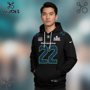 Seattle Seahawks Shaheed 22 Super Bowl LVIII 3D Hoodie