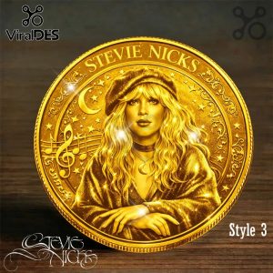Stevie Nicks Commemorative Coin - Limited Edition. Detailed portrait of Stevie Nicks, perfect for fans and collectors.