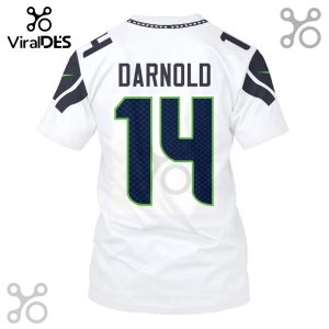 White football jersey featuring 'DARNOLD' and the number '14'.!